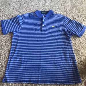 Masters Collection Blue Striped Polo Shirt, Large